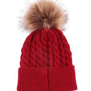 New fur ball hat 0-36 months